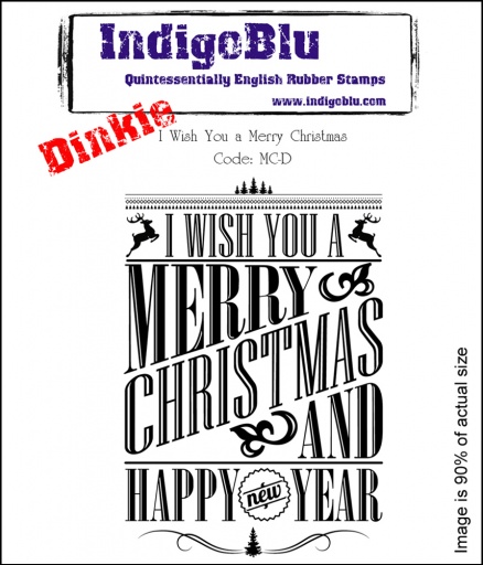 Wish You A Merry Christmas Dinkie A7 Red Rubber Stamp